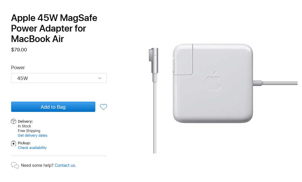 شارژر لپ تاپ اپل Adapter Apple 45W Magsafe1