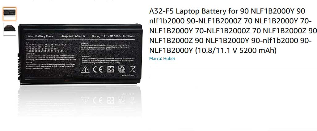 باتری لپ تاپ ایسوس F5 X59 X50 A32-F5