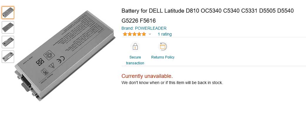 باتری لپ تاپ دل Battery Dell Latitude D810