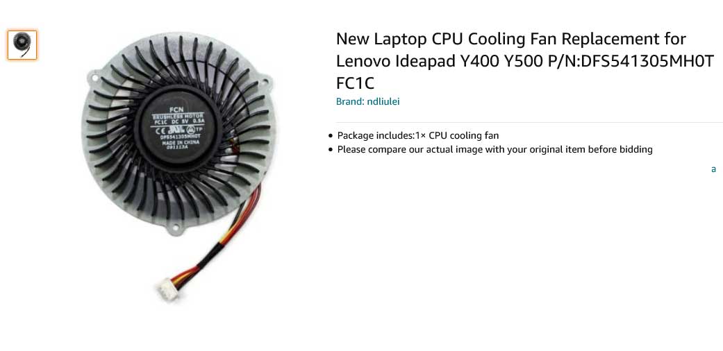 فن لپ تاپ لنوو IdeaPad Y400 Y500 Y400S Y500S