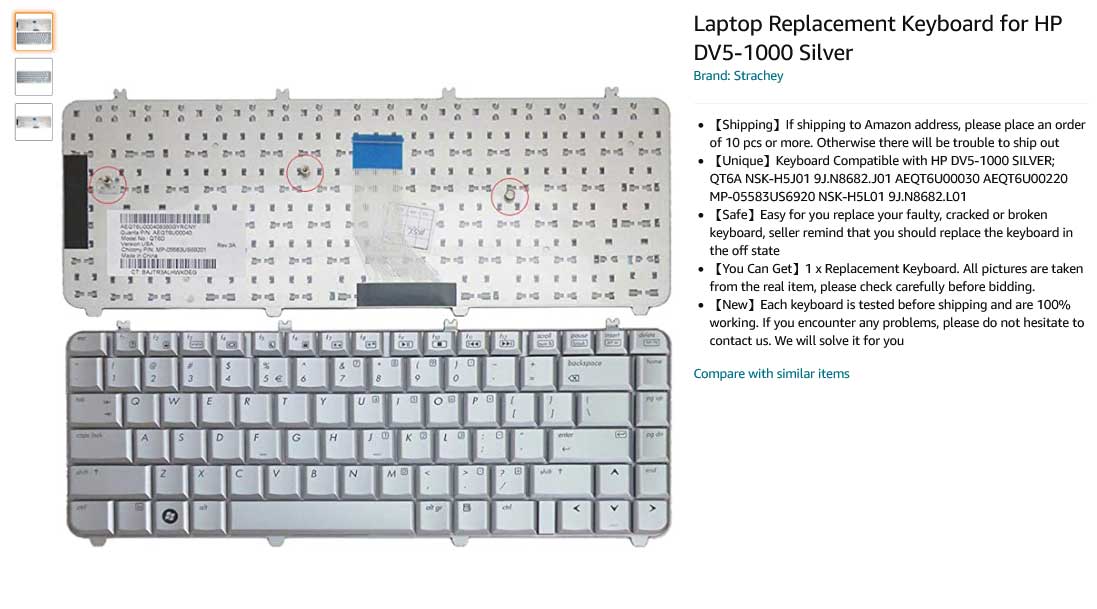 کیبورد لپ تاپ اچ پی Keyboard DV5-1000 DV5-1100