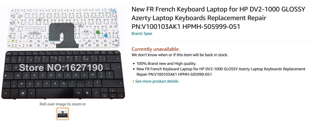 کیبورد لپ تاپ اچ پی Keyboard Laptop Hp DV2-1000