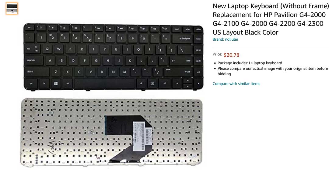 کیبورد لپ تاپ اچ پی Keyboard G4-2000 CQ57-200