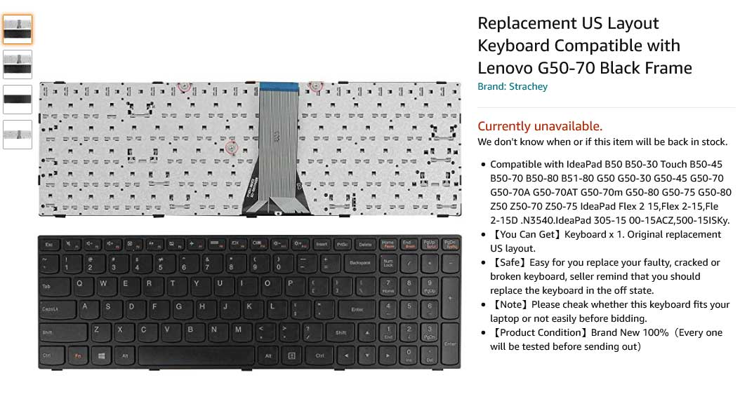 کیبورد لپ تاپ لنوو G5070 G50-70 G50-75 G50-80