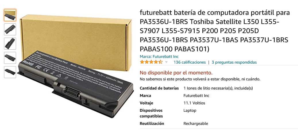 باتری لپ تاپ توشیبا Battery PA3537U PA3536U