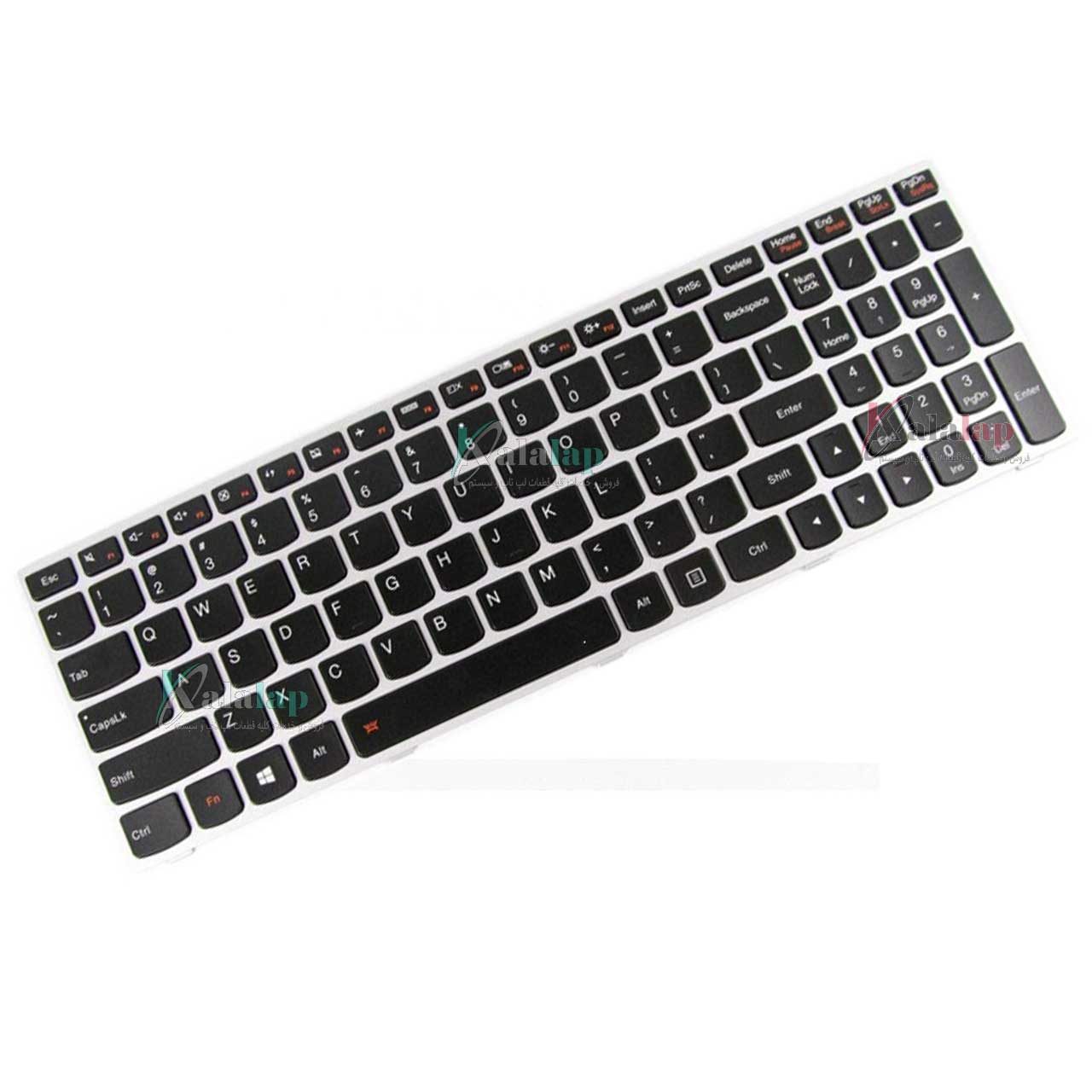 کیبورد لپ تاپ لنوو G5070 G50-70 G50-30 G50-45 G50-75 G50-80 با فریم نقره ای