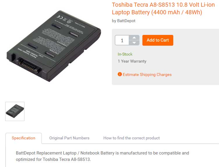 باتری لپ تاپ توشیبا PA3284U PA3285 Toshiba Battery 6Cell