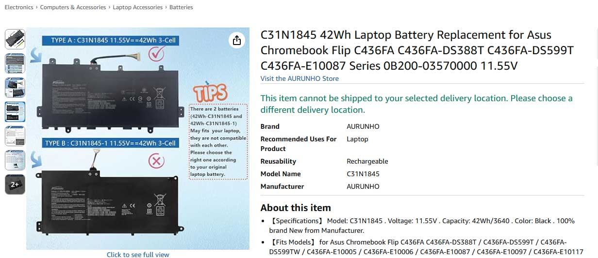 باتری لپ تاپ ایسوس Asus Flip C436FA-E C31N1845